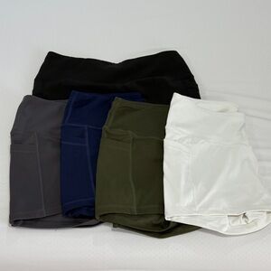 Stylish Women's Bike Shorts Set - Black, Gray, Navy, Olive, White